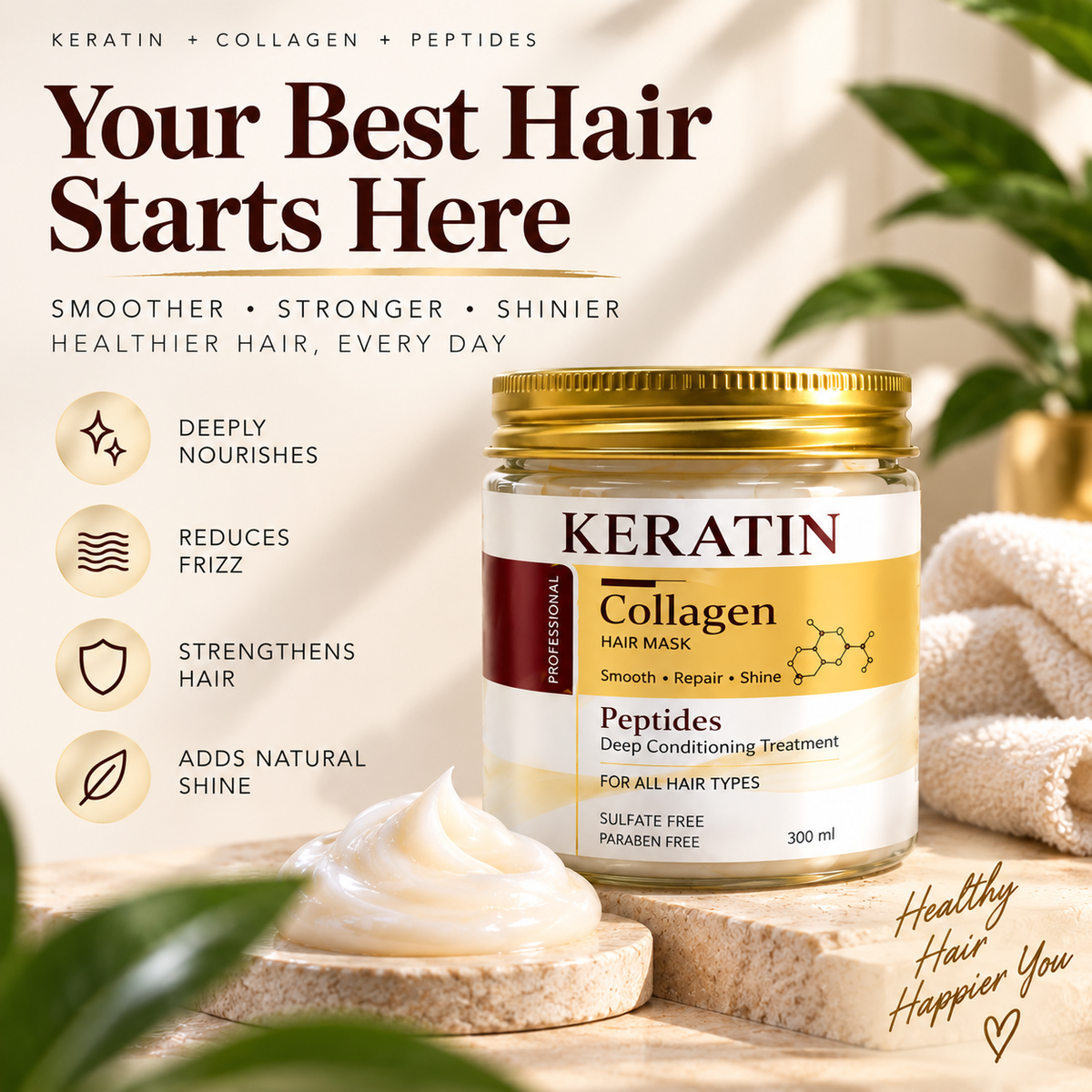 TrackCRD™ Silk Reset | Keratin + Collagen Deep Conditioning Hair Mask
