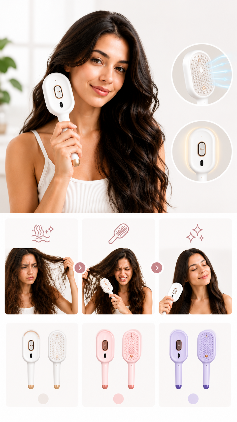 TrackCRD™ 5-in-1 Hair & Scalp Spa Brush — Detangle, Hydrate, Massage & Glow in One