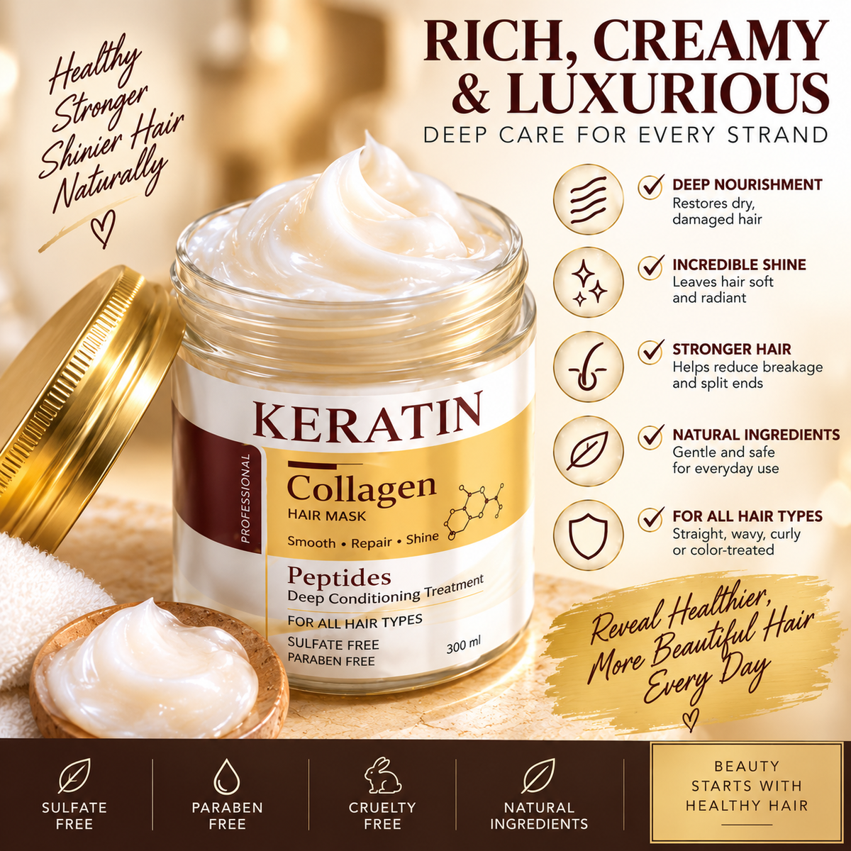 TrackCRD™ Silk Reset | Keratin + Collagen Deep Conditioning Hair Mask
