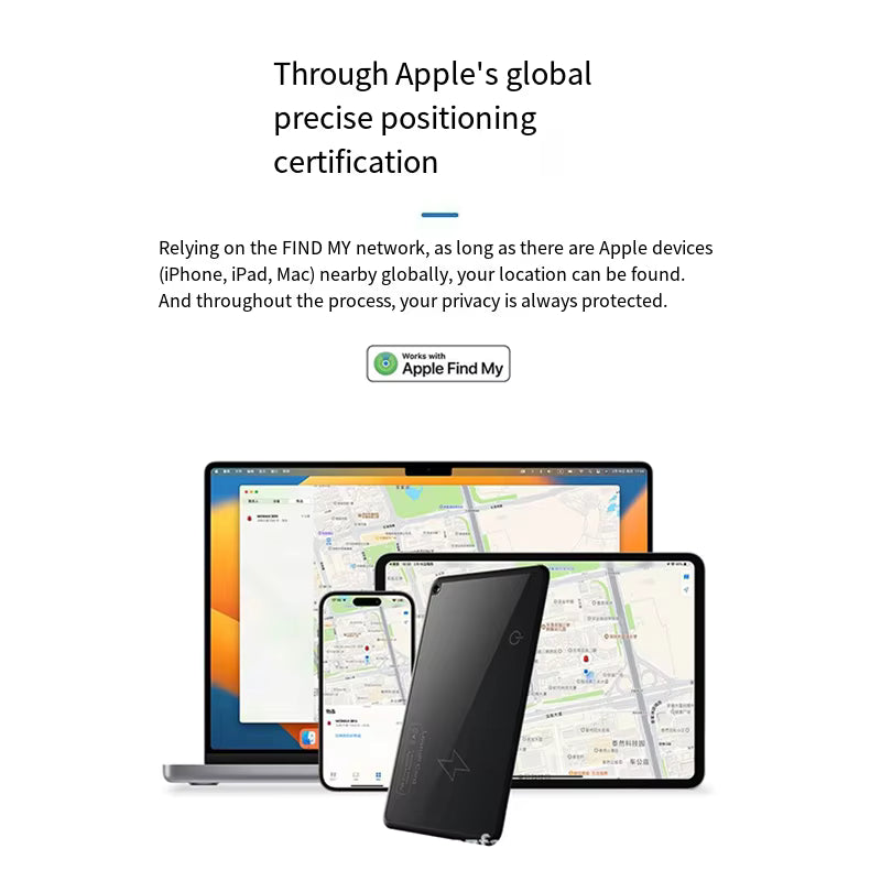 TrackCRD Wireless Charging Wallet Finder Card - Compatible with Apple Find My