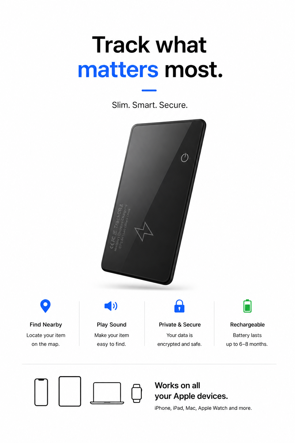 TrackCRD™ Rechargeable Wallet Tracker Card