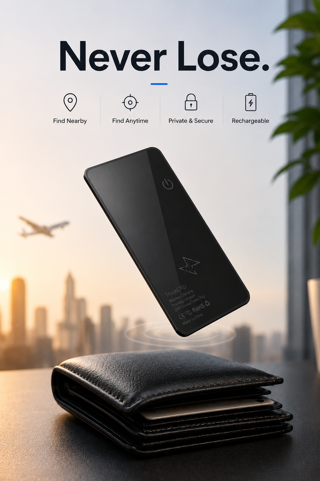 TrackCRD™ Rechargeable Wallet Tracker Card